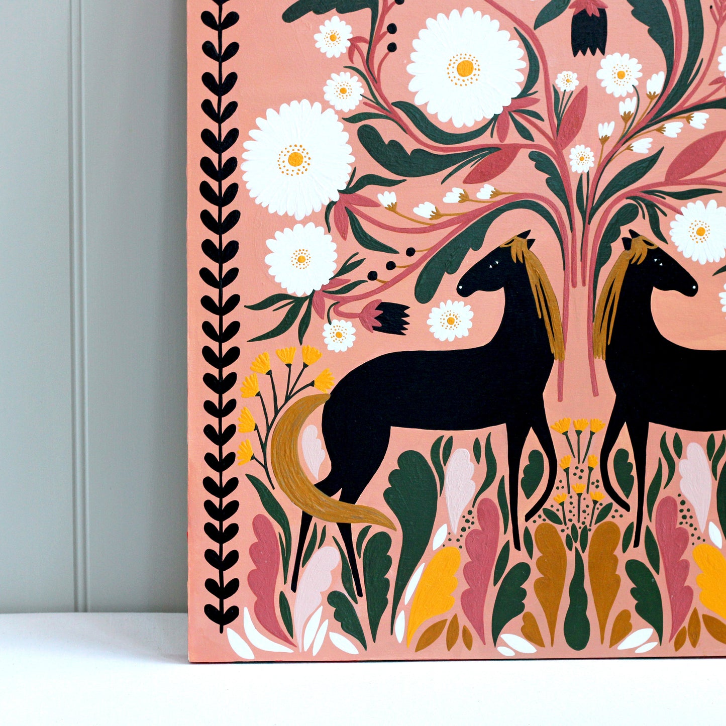 'Wild Horses and Daisies' Original Art