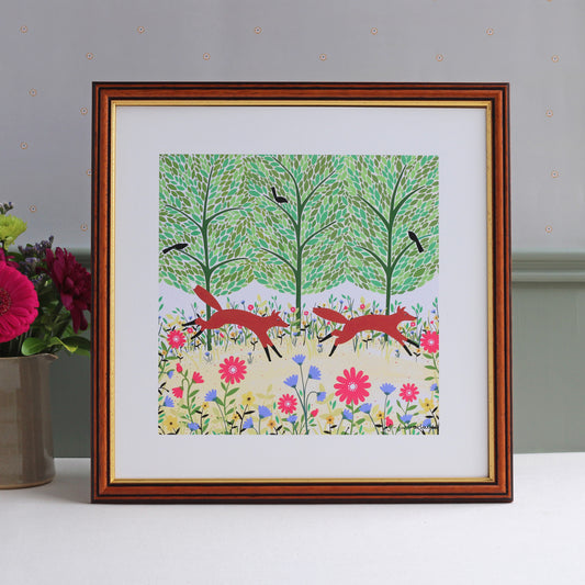 Summer Foxes Art Print