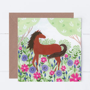 Spring Horse Greeting Card