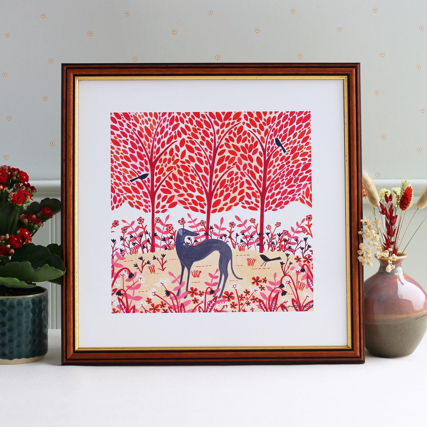 Autumn Greyhound Art Print