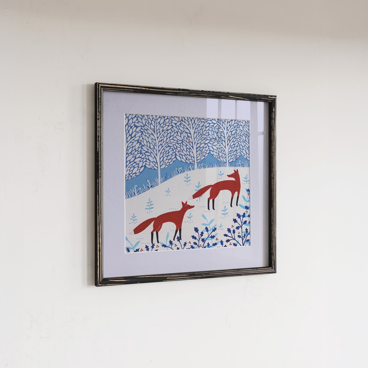 Winter Foxes Art Print
