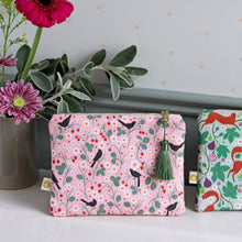 Load image into Gallery viewer, Wild Strawberry and Blackbirds Cosmetic Bag