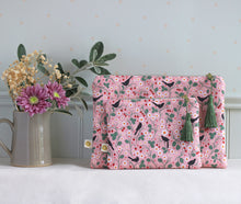 Load image into Gallery viewer, Wild Strawberry and Blackbirds Cosmetic Bag