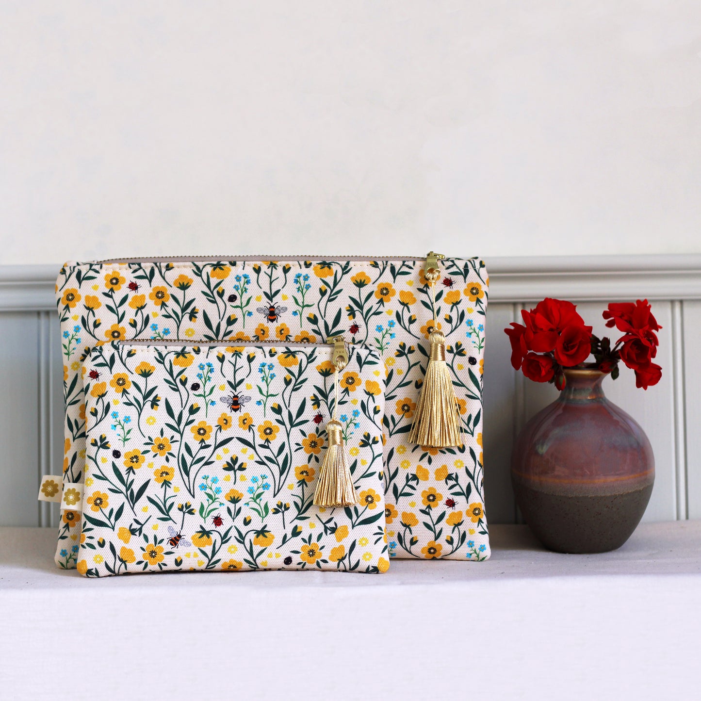 Buttercup and Bees Cosmetic Bag