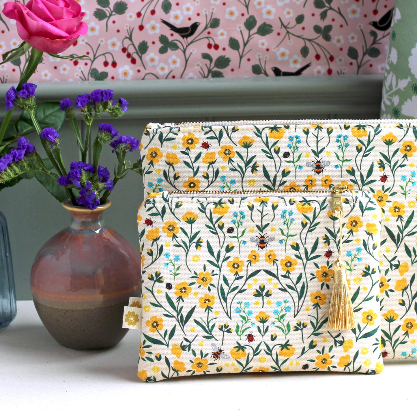 Buttercup and Bees Cosmetic Bag