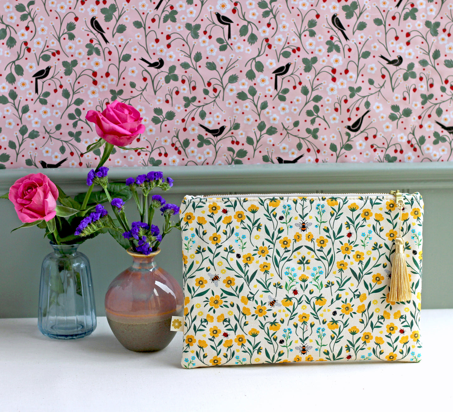 Buttercup and Bees Cosmetic Bag