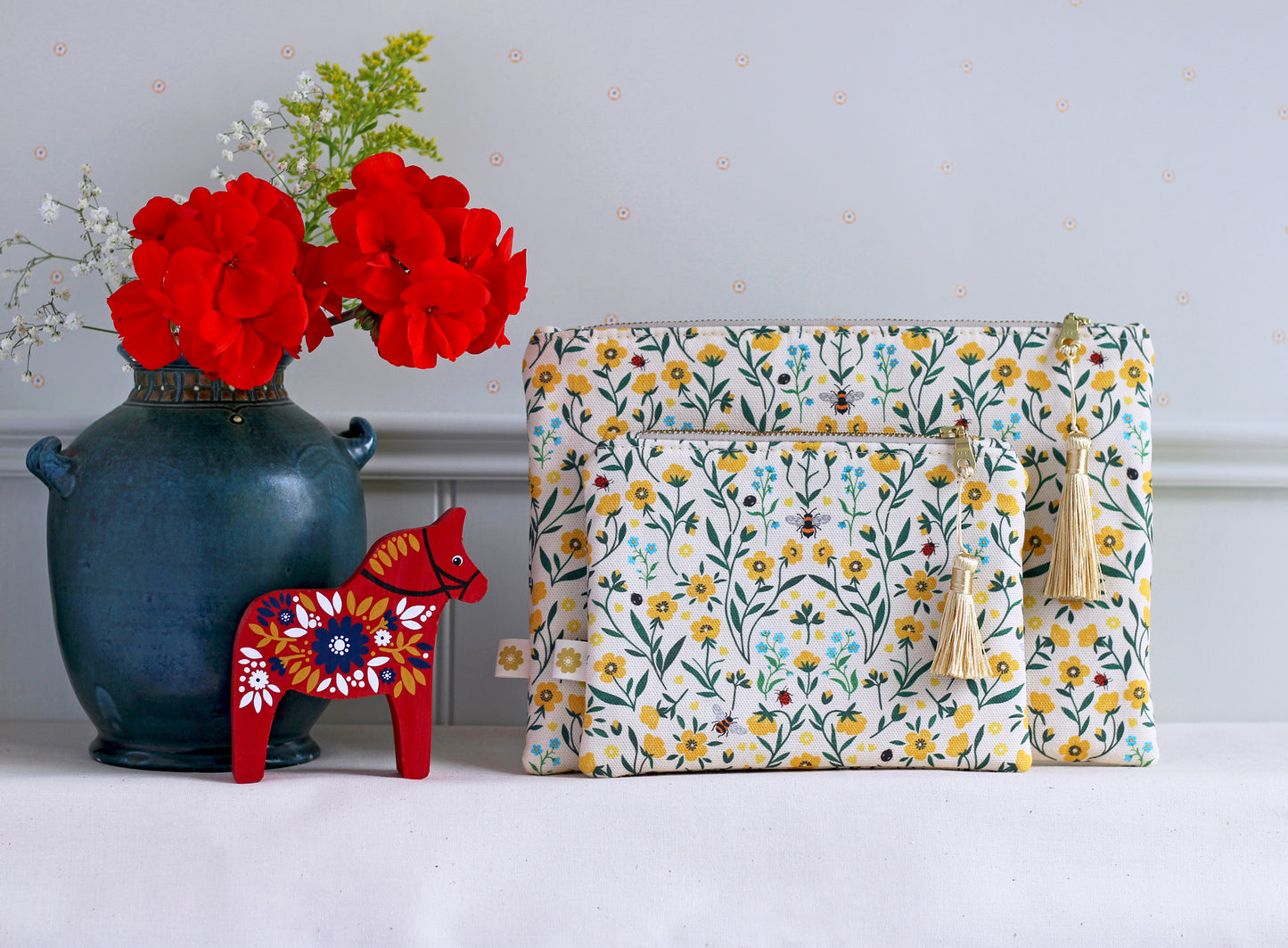 Buttercup and Bees Cosmetic Bag