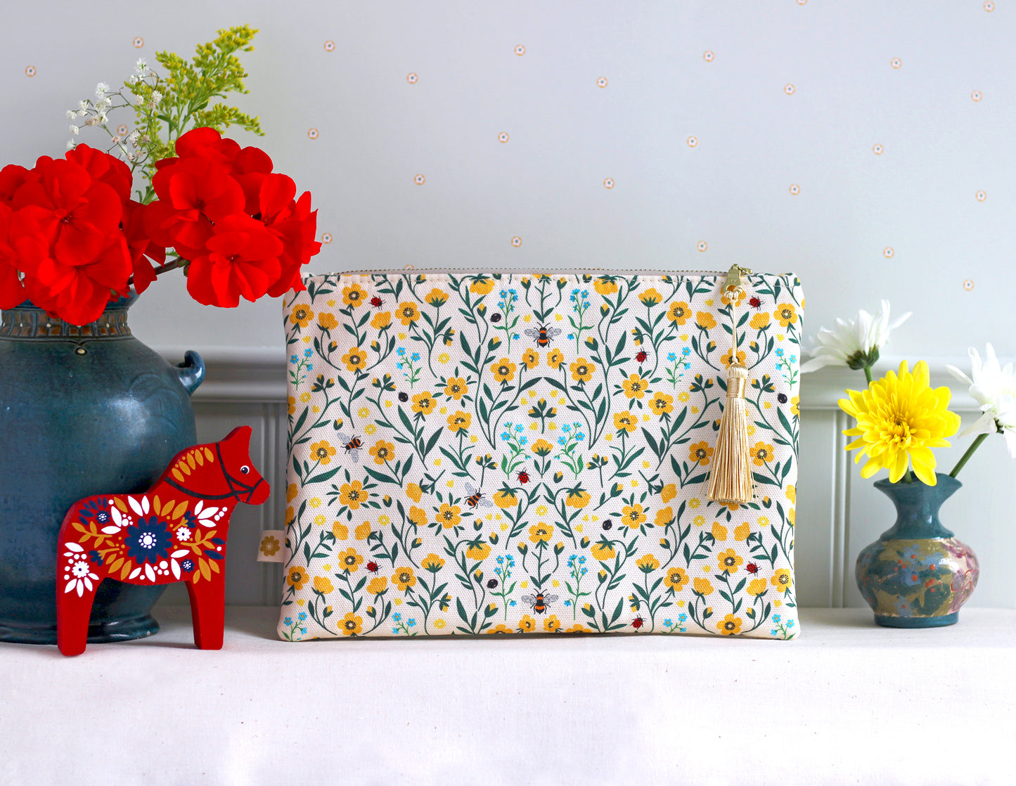 Buttercup and Bees Cosmetic Bag
