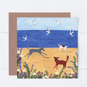 Beach Dogs Greeting Card