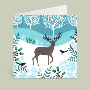 Snowy Deer Greeting Card