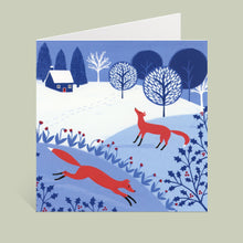 Load image into Gallery viewer, Night Foxes Cottage Greeting Card