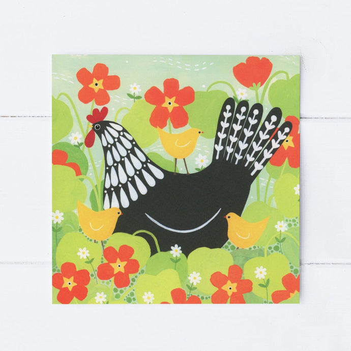 Wholesale - SS133 Hen And Chicks 150x150mm, Pack of 6 Greeting Cards
