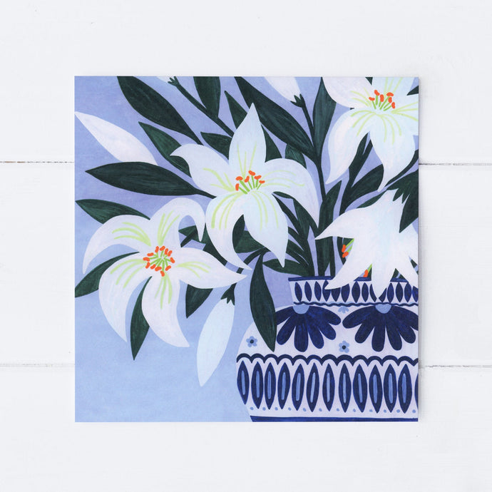 Wholesale - SS145 Lillies 150x150mm, Pack of 6 Greeting Cards