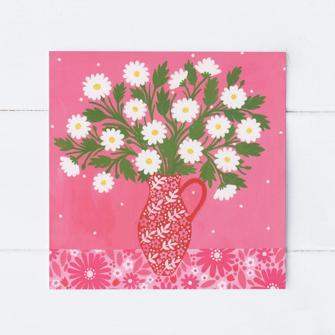 Wholesale - SS134 Love Daisies 150x150mm, Pack of 6 Greeting Cards