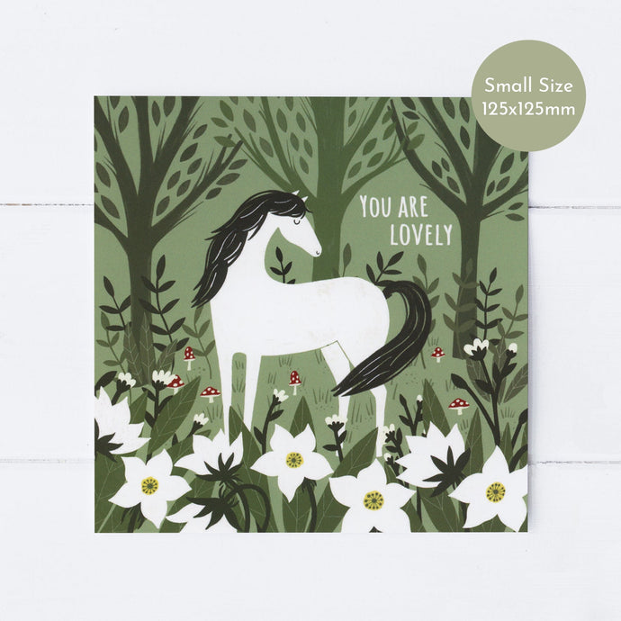 Wholesale - SS158 Magical Horse Forest 125x125mm, Pack of 6 Greeting Cards
