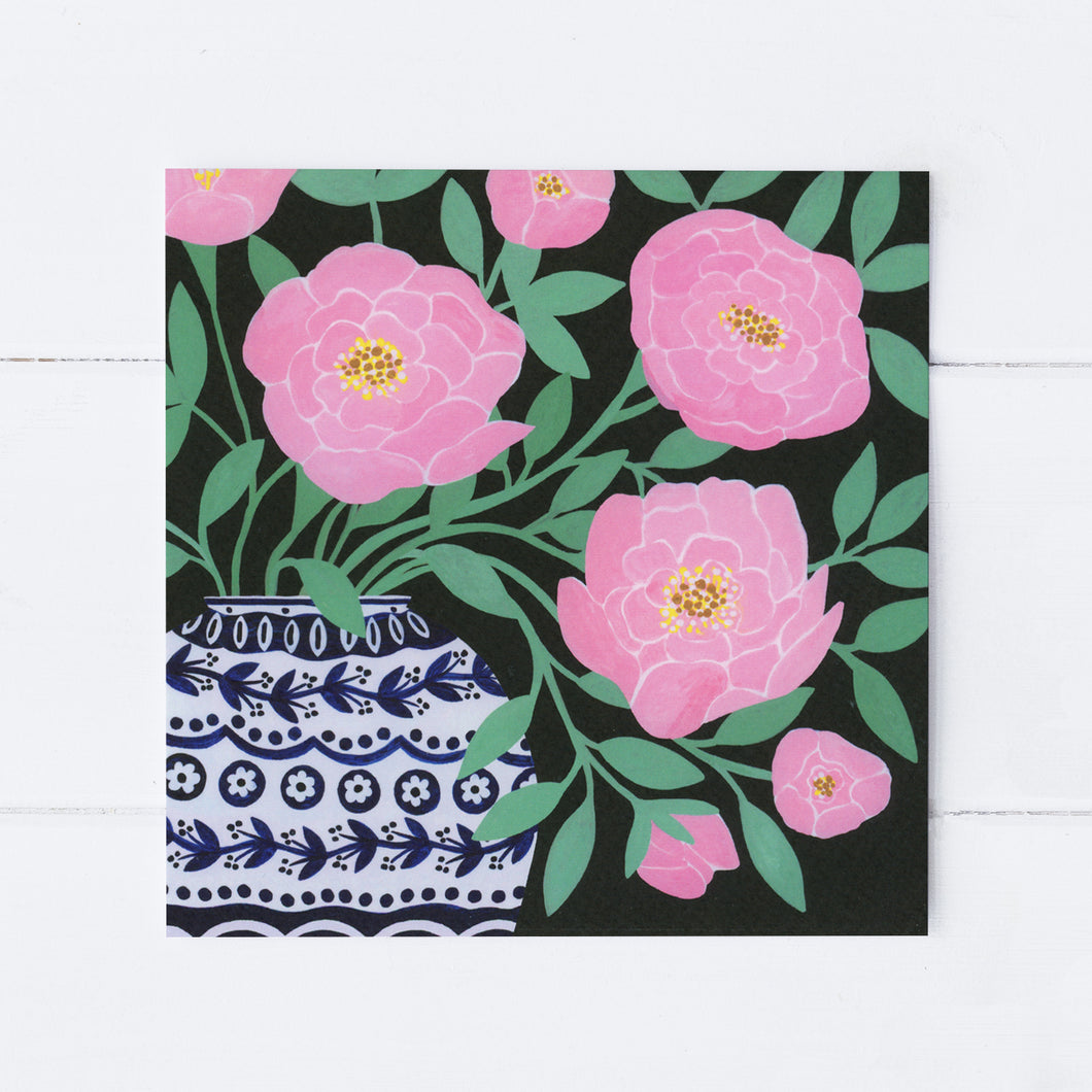 Pink Peonies Greeting Card