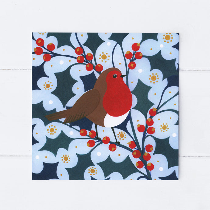 Robin And Berries Greeting Card
