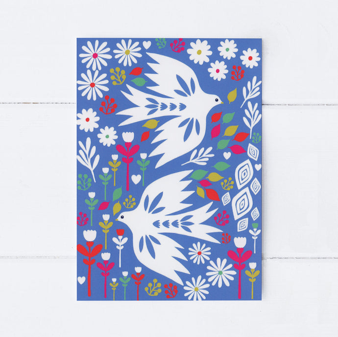 Wholesale - SS171 Scandi Doves 105x150mm, Pack of 6 Greeting Cards