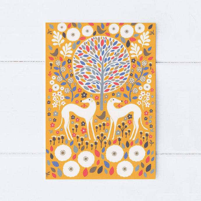 Wholesale - SS165 Scandi Greyhounds 105x150mm, Pack of 6 Greeting Cards