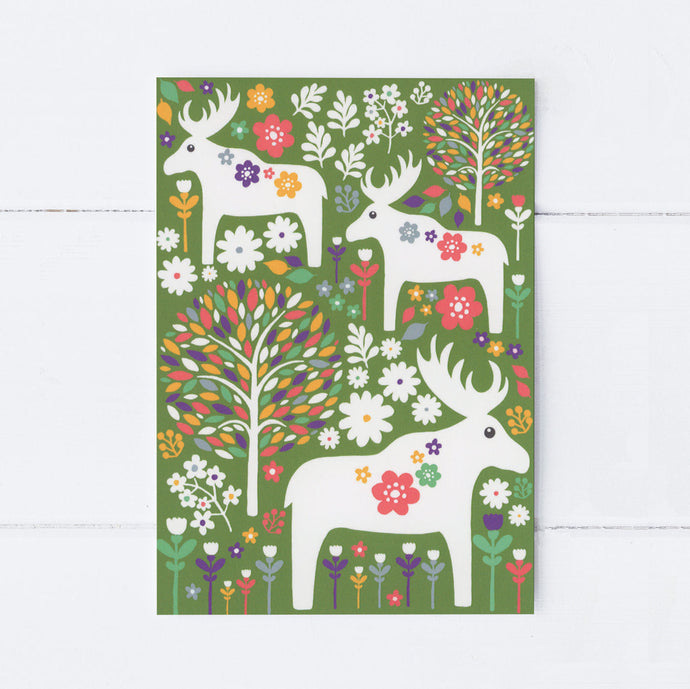 Wholesale - SS169 Scandi Mooses 105x150mm, Pack of 6 Greeting Cards