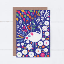 Load image into Gallery viewer, Scandi Peacock Greeting Card
