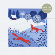 Load image into Gallery viewer, Night Foxes Cottage Greeting Card