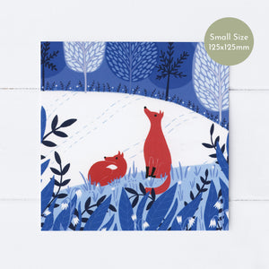 Night Foxes Greeting Card