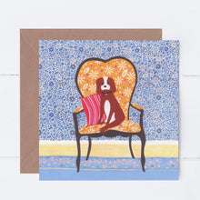 Load image into Gallery viewer, Spaniel On Yellow Armchair Greeting Card