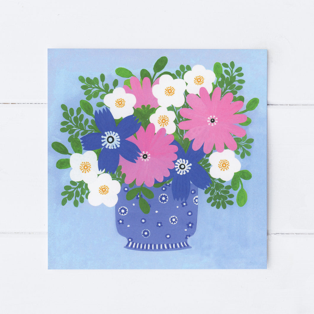 Spring Blooms In Lilac Vase Greeting Card