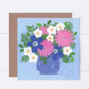 Spring Blooms In Lilac Vase Greeting Card