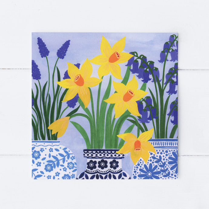 Wholesale - SS151 Spring Vases 150x150mm, Pack of 6 Greeting Cards