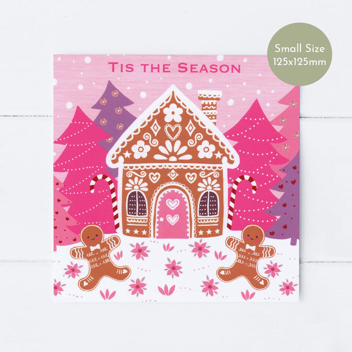 Wholesale - SS109 Gingerbread House 125x125mm, Pack of 6 Greeting Cards