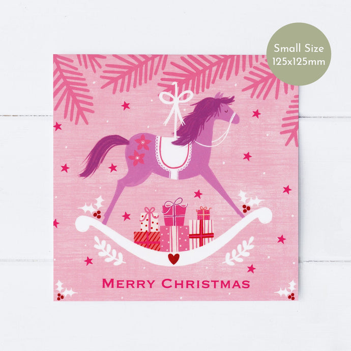 Wholesale - SS111 Rocking Horse 125x125mm, Pack of 6 Greeting Cards