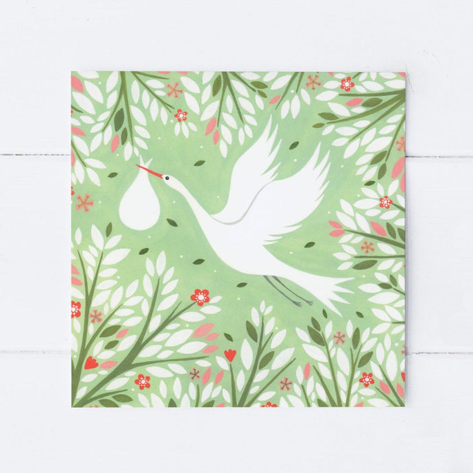 Wholesale - SS137 Wild Stork 150x150mm, Pack of 6 Greeting Cards