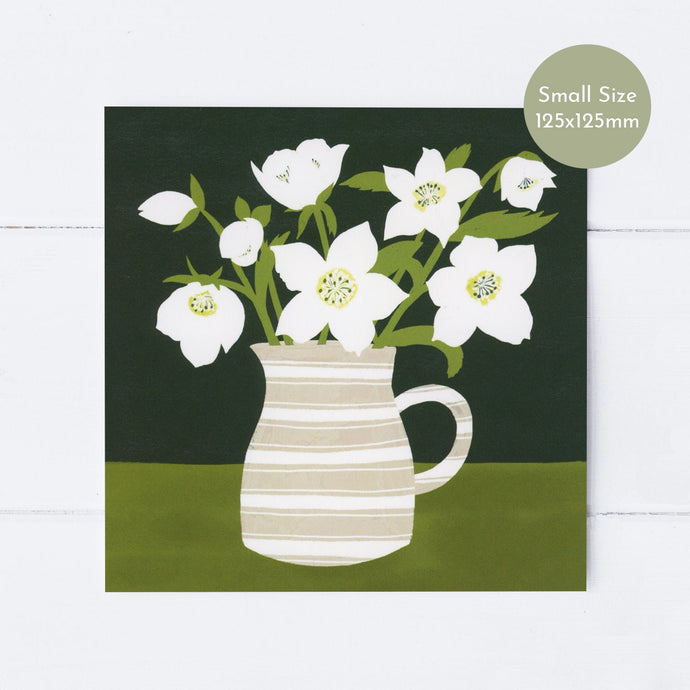 Wholesale - SS100 Winter Christmas Roses 125x125mm, Pack of 6 Greeting Cards