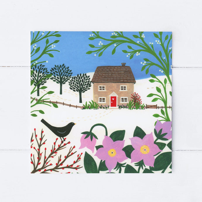 Wholesale - SS178 Winter Cottage 150x150mm, Pack of 6 Greeting Cards