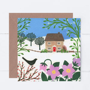 Winter Cottage Greeting Card