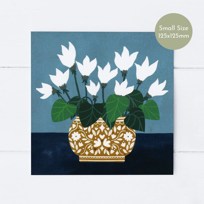 Wholesale - SS101 Winter Cyclamen 125x125mm, Pack of 6 Greeting Cards