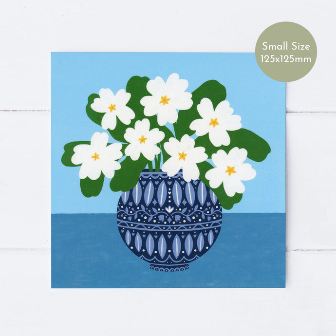 Wholesale - SS180 Winter Primroses 125x125mm, Pack of 6 Greeting Cards