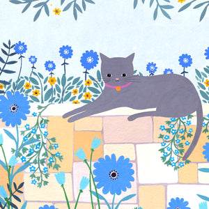Cat On Wall Art Print