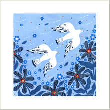 Load image into Gallery viewer, Doves Flying High Art Print