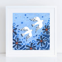 Load image into Gallery viewer, Doves Flying High Art Print