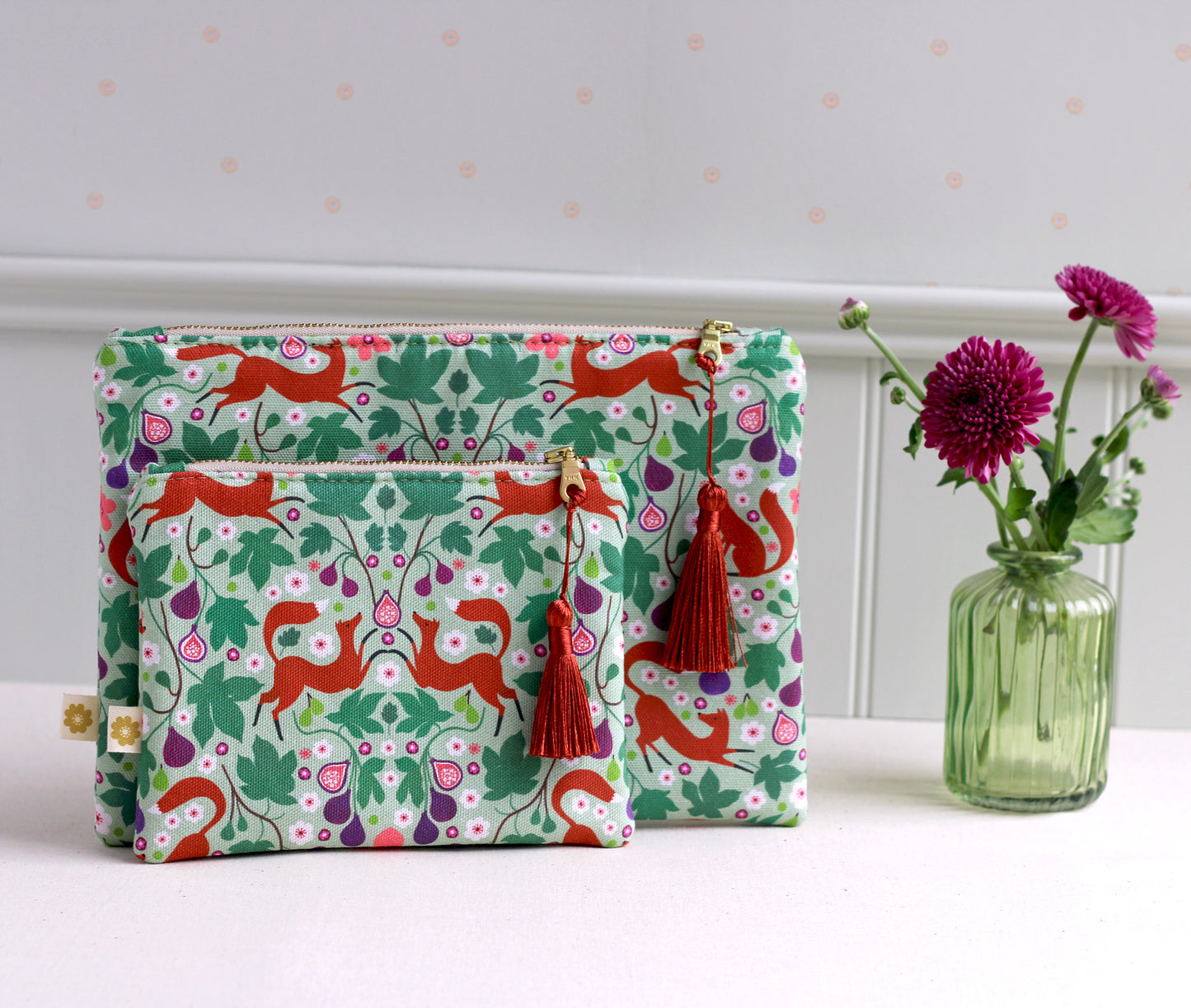 Foxes and Figs Cosmetic Bag