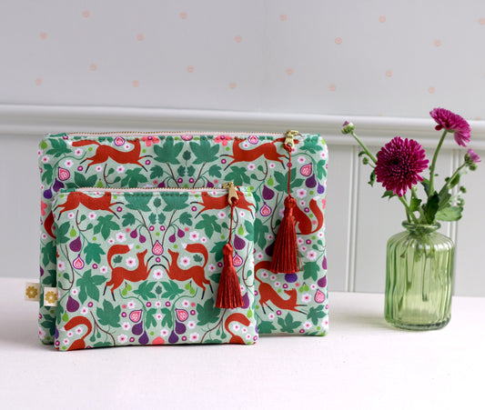 Foxes and Figs Cosmetic Bag