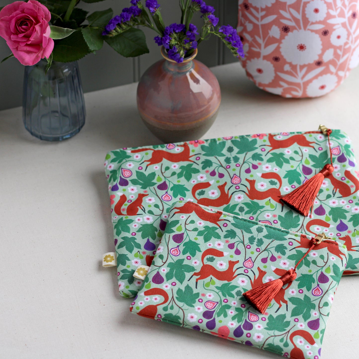 Foxes and Figs Cosmetic Bag