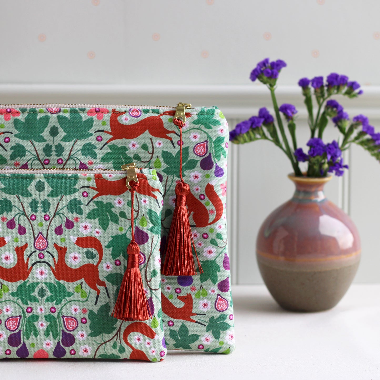 Foxes and Figs Cosmetic Bag