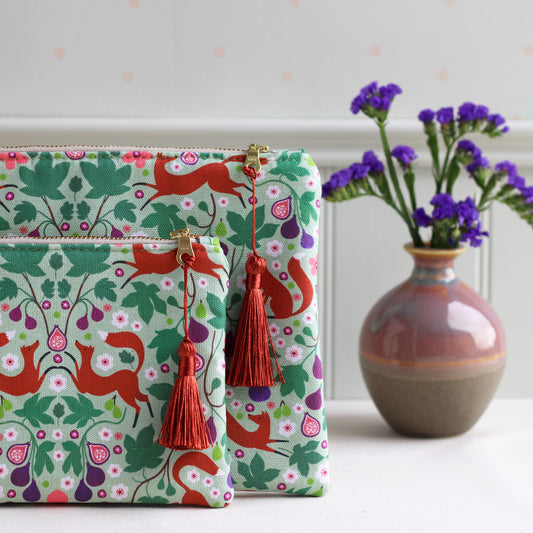 Foxes and Figs Cosmetic Bag