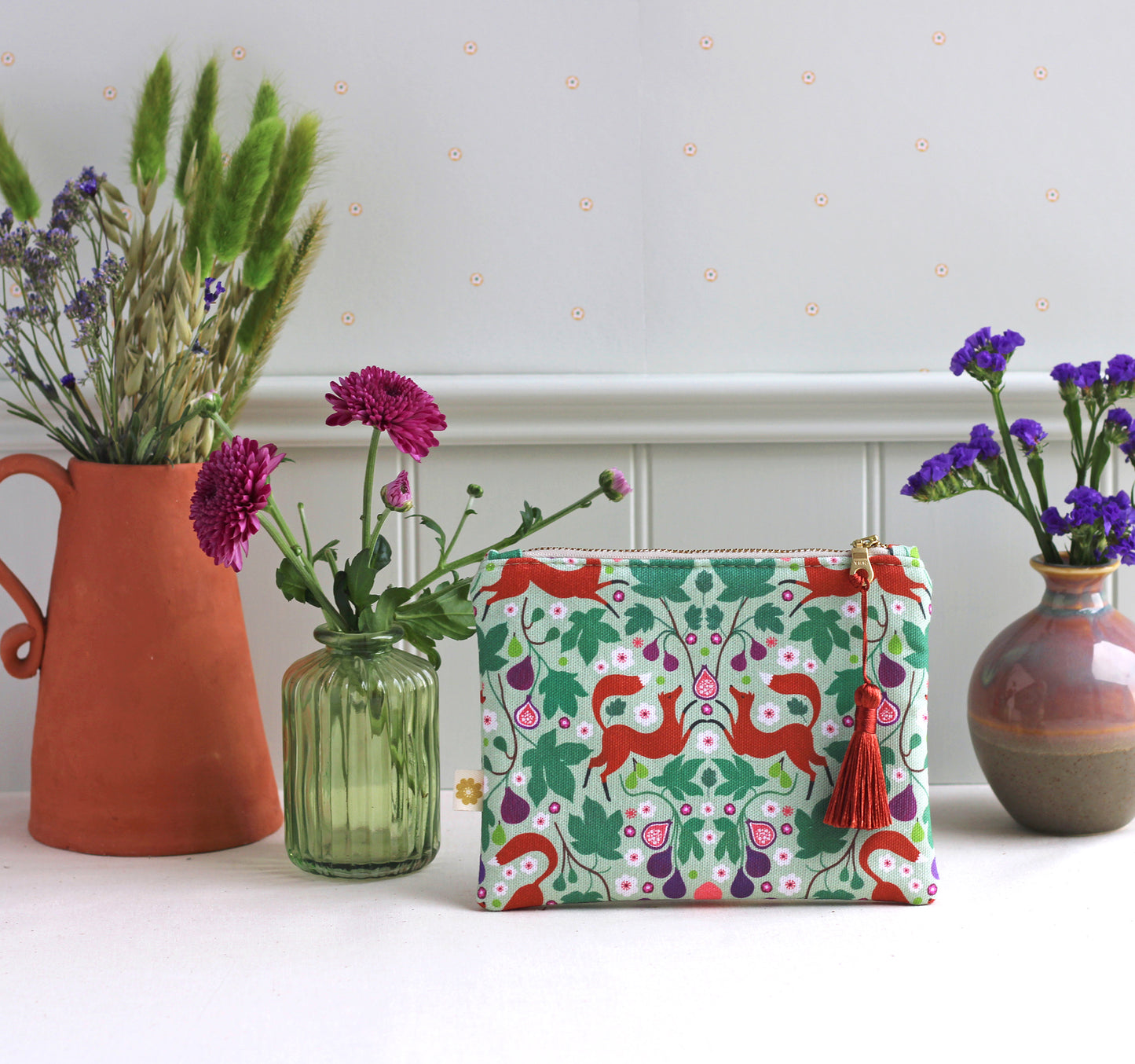 Foxes and Figs Cosmetic Bag