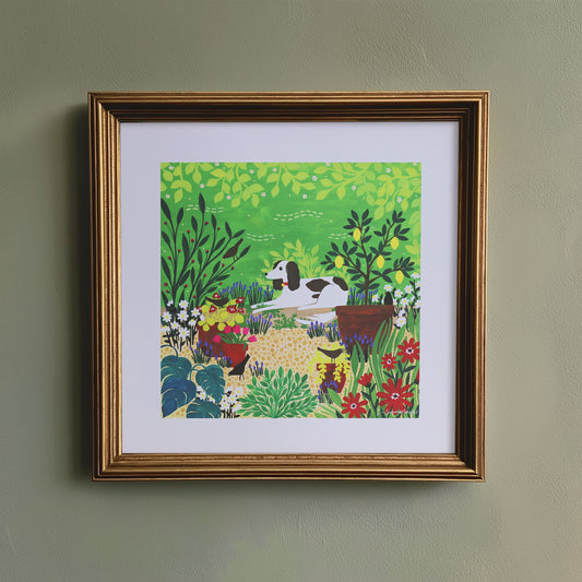 Spaniel Patio Art Print