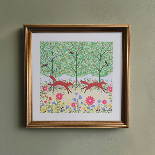 Summer Foxes Art Print